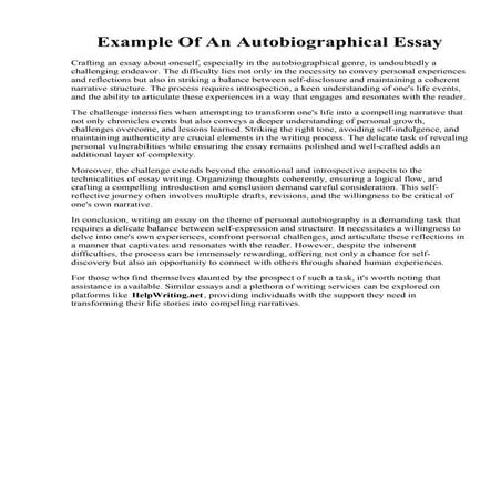 Example Of An Autobiographical Essay. 40 Autobiography Examples   Autobiograp...