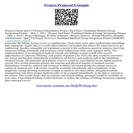 Example Of An Essay Proposal