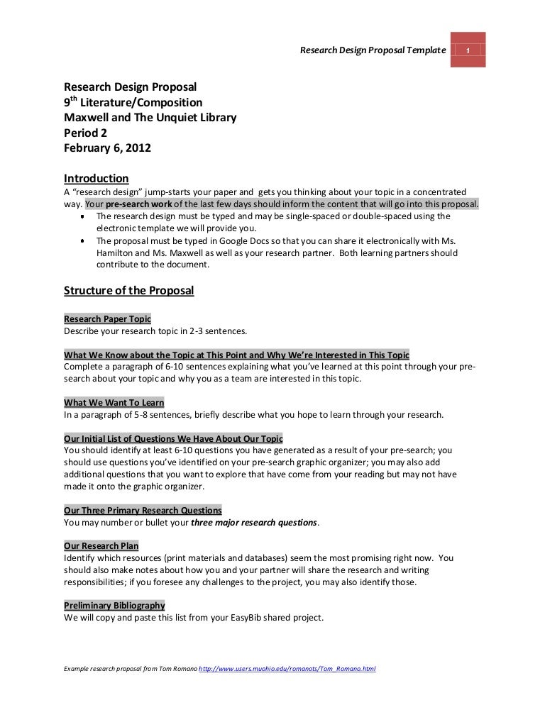 Research proposal pattern