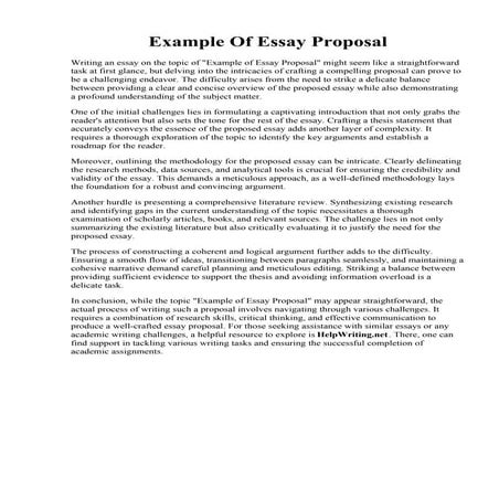Example Of Essay Proposal. Proposal Examples - 91 Samples in PDF DOC ...