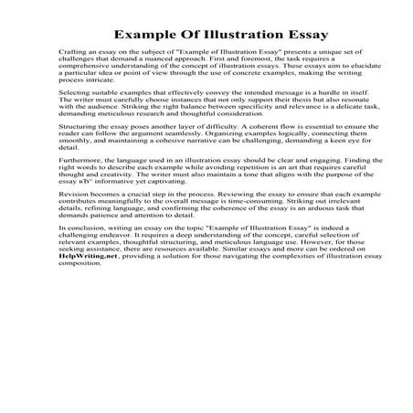 Example Of Illustration Essay