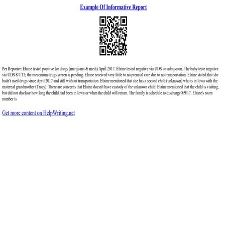 Example Of Informative Report