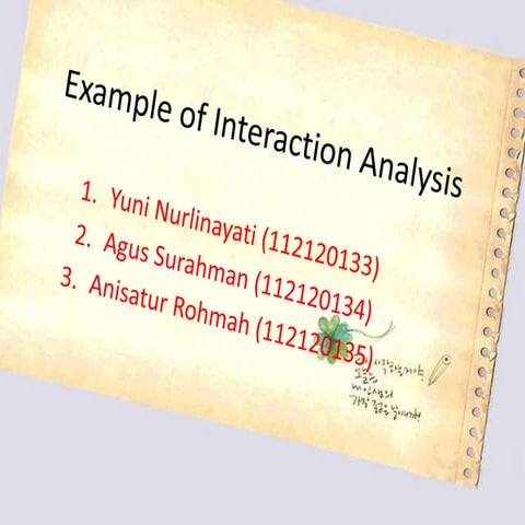 Example of interaction analysis