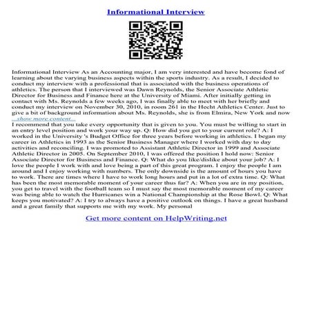 Example Of Interview Essay | PDF