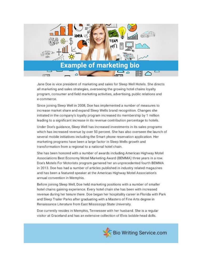 Digital Marketing Bio Example , How To Write a Professional Bio (With ...