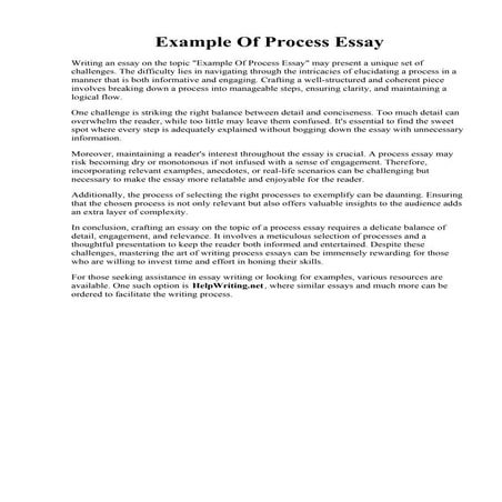 Example Of Process Essay | PDF