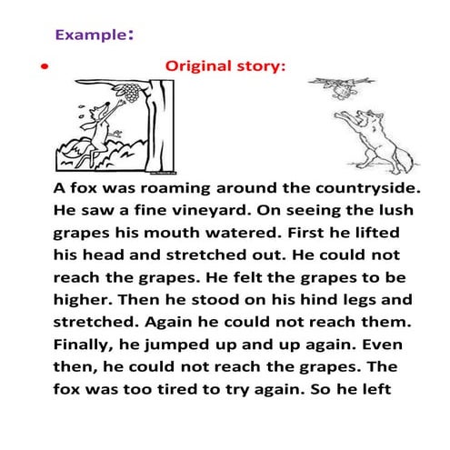 Example of reshaping the story | DOCX