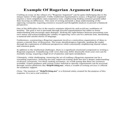 Example Of Rogerian Argument Essay. How to Organize a Paper: The Rogerian Met...