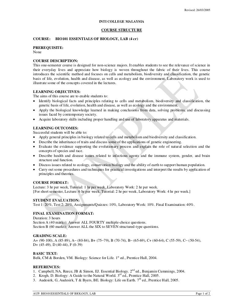 syllabus format template
