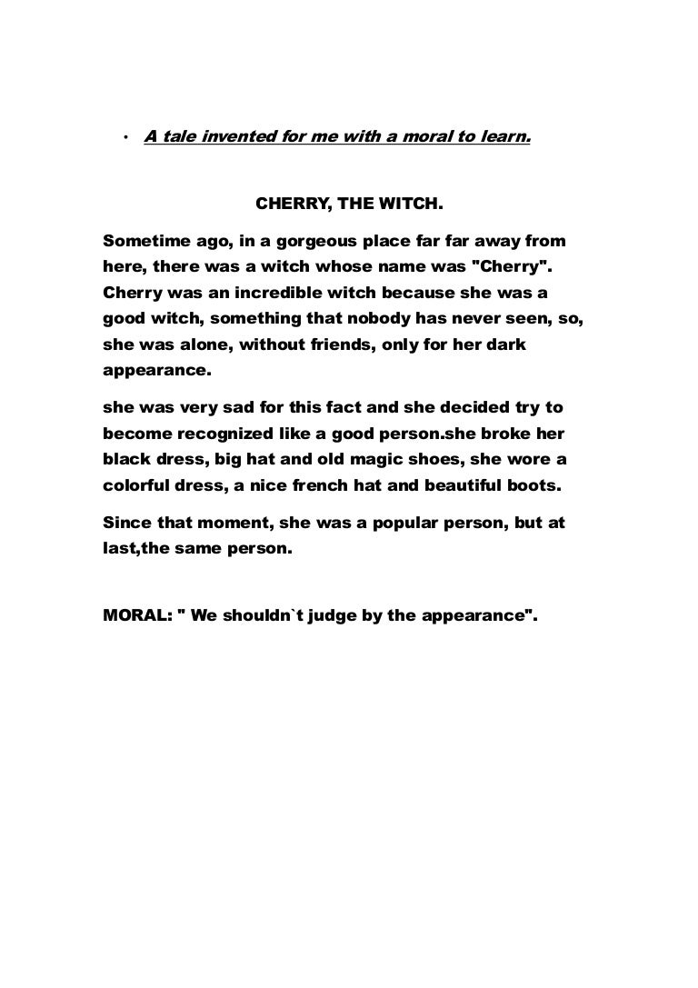 Example of tale with moral for children