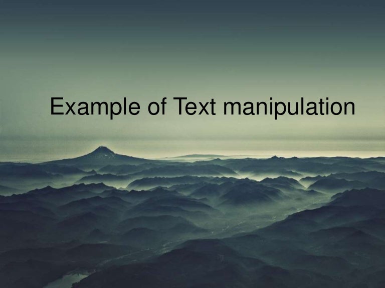 Example of text manipulation