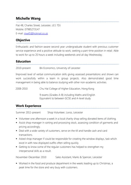 resume example ii limited work experience limited work experience resume