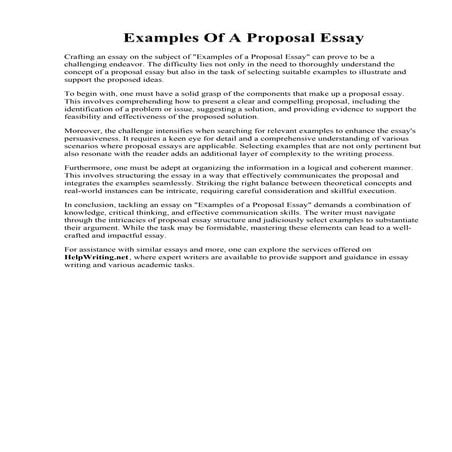 Examples Of A Proposal Essay. 005 Essay Example Proposal Proposals ...