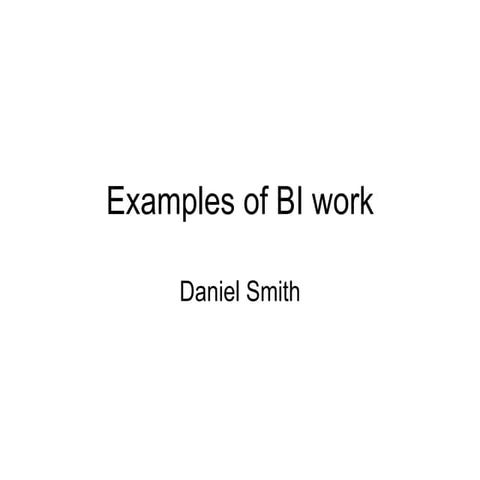Examples Of BI Work | PPT