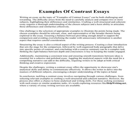 Examples Of Contrast Essays.pdf
