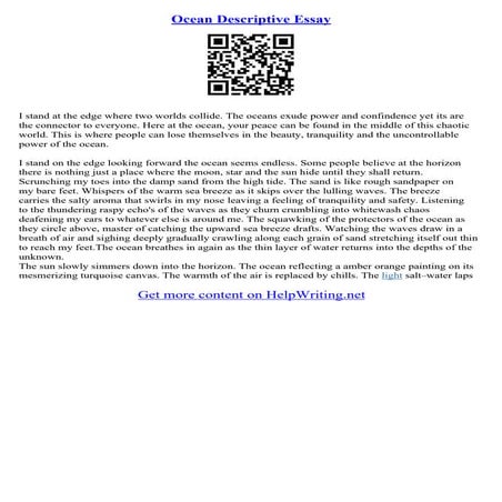 Examples Of Descriptive Essays