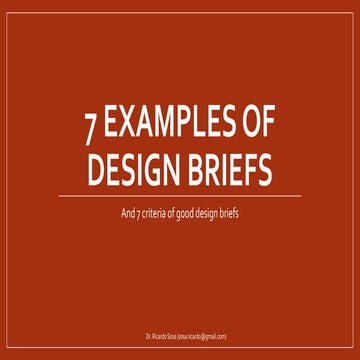 Examples of Design Briefs