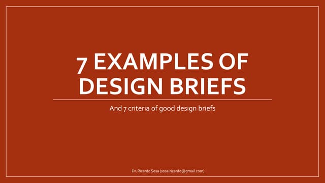 Examples of Design Briefs