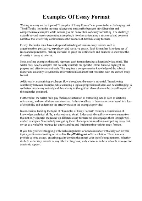 Examples Of Essay Format Essay writing tips and examples PDF Examples Of Essay Format Essay writing tips and examples PDF