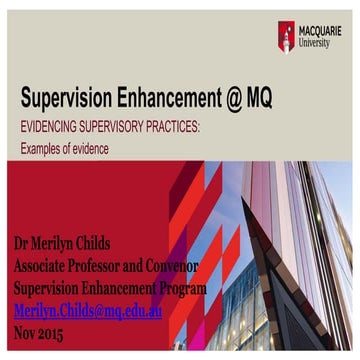 Examples of evidence - Supervision Enhancement