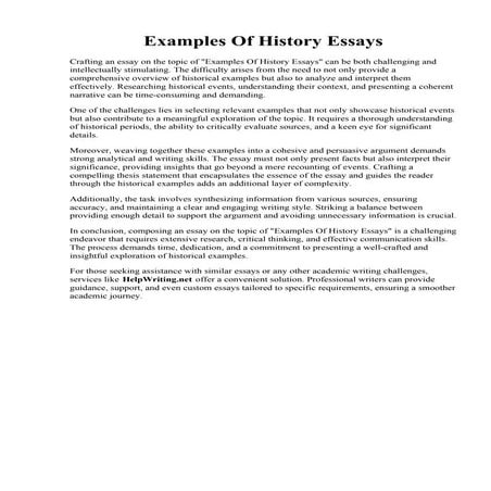 Examples Of History Essays | PDF