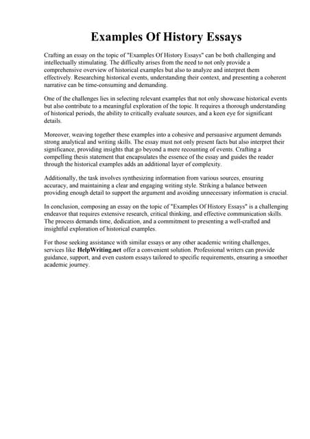 Examples Of History Essays Pdf Examples Of History Essays Pdf