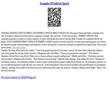 What Are The 20 Examples Of Indirect Speech - Design Talk