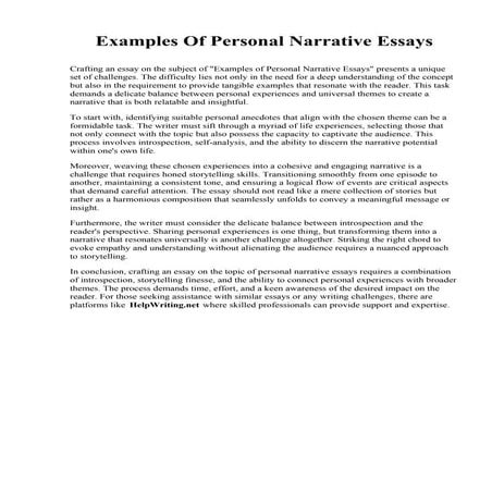 Examples Of Personal Narrative Essays.pdf | Poetry | Books and Literature
