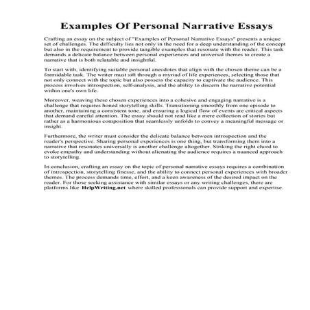 Examples Of Personal Narrative Essays.pdf