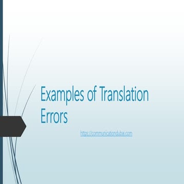 Examples of translation errors