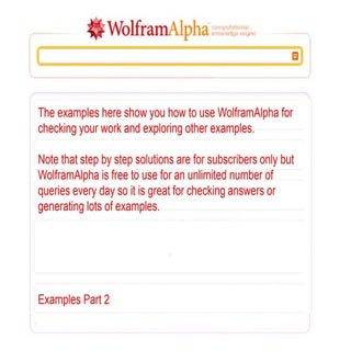 WolframAlpha Examples part 2