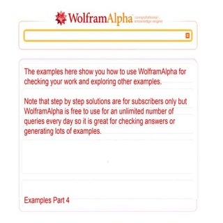 WolframAlpha Examples part 4