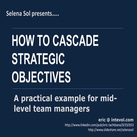 Example team objective cascade