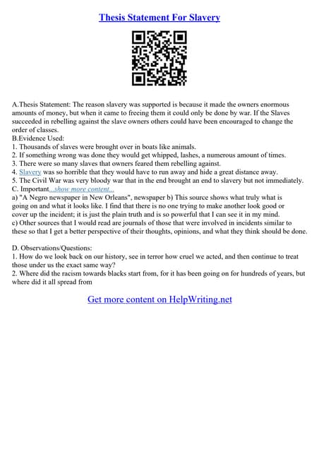 Example Of Thesis Statement For Essay | PDF