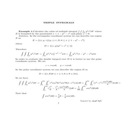 Example triple integral