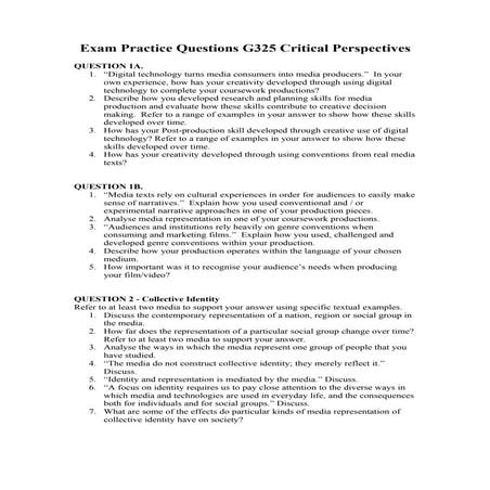 Exam practice questions