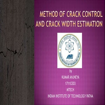 crack control and crack width estimation