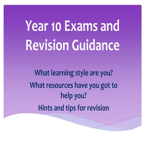 Exams and revision guidance