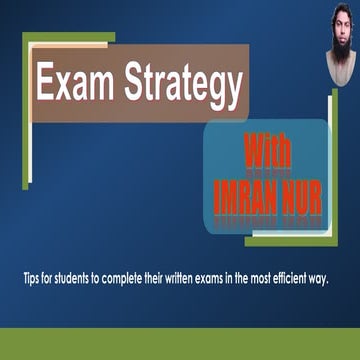Exam Strategy with Imran Nur