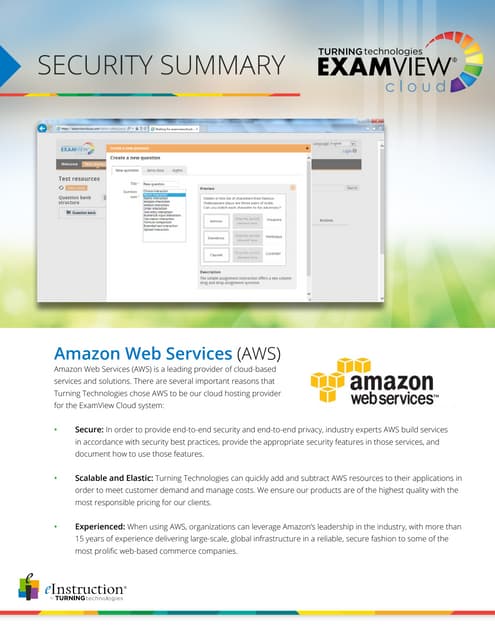 Examview cloud security summary