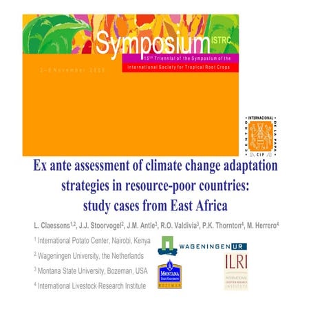 Ex ante assessment of climate change adaptation strategies in resource-poor c...