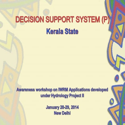 Exaple of use of decision support system planning dss (p)   kerala state
