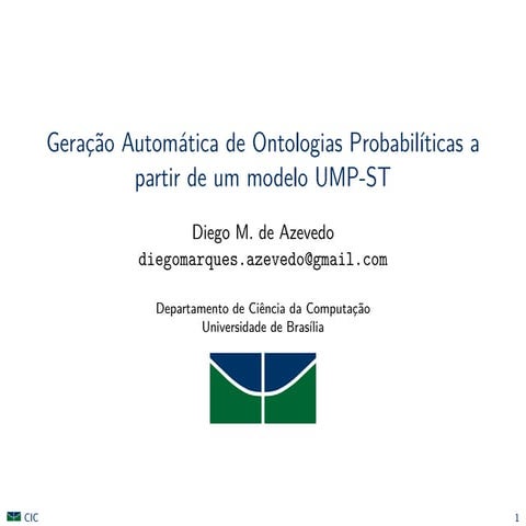 Geração Automática de Ontologias Probabilíticas a partir de um modelo UMP-ST