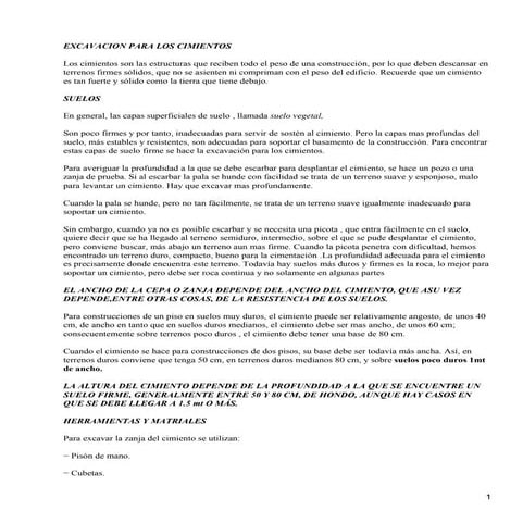 Excavacion y cimientos