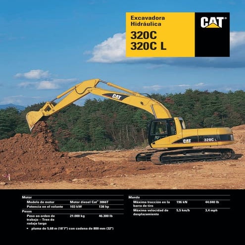 Excavadora cat 320c,cl pdf