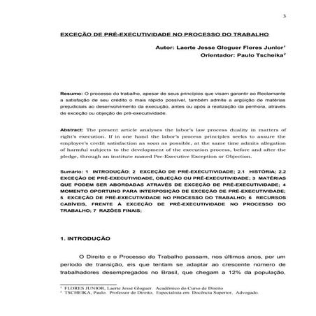 Estudo exceção de pré-executividade 3 | DOC