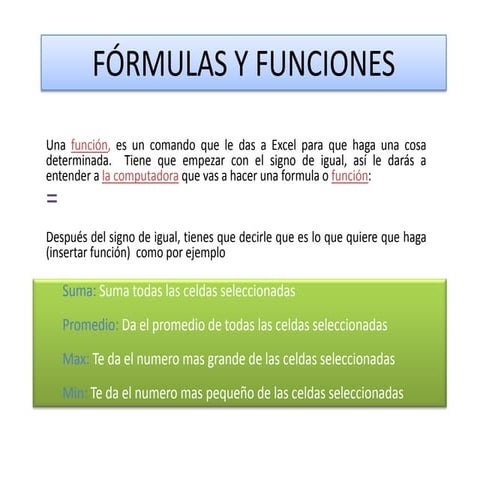 Formulas y funciones en Excel, tipos de referencias | PPTX