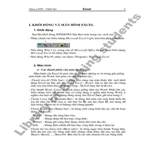 Sách dạy Excel hay - bộ giáo trình cho sinh viên năm thứ 1 rất dễ hiểu