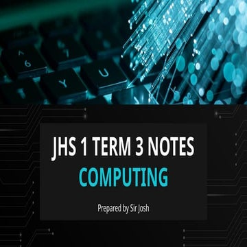 Comprehensive JHS 1 Term 3 Computing Notes on Spreadsheets and Internet ...