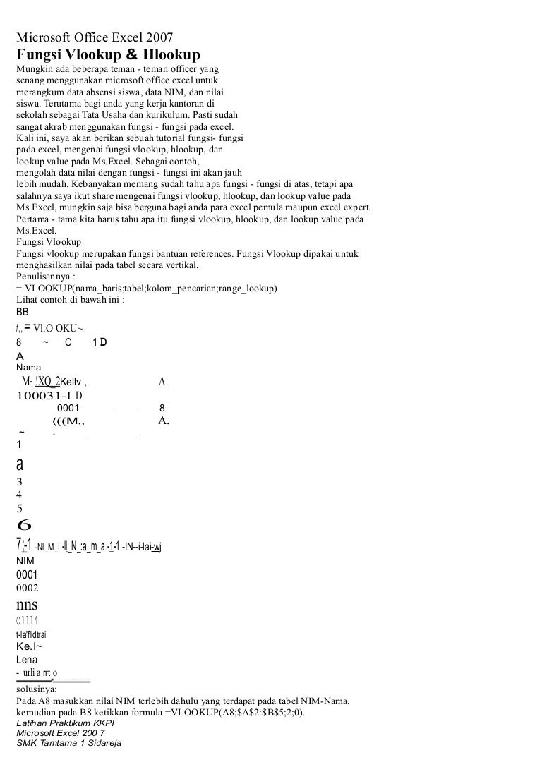 Belajar Excel Rumus Vlookup Dan Hlookup Beserta Contohnya
